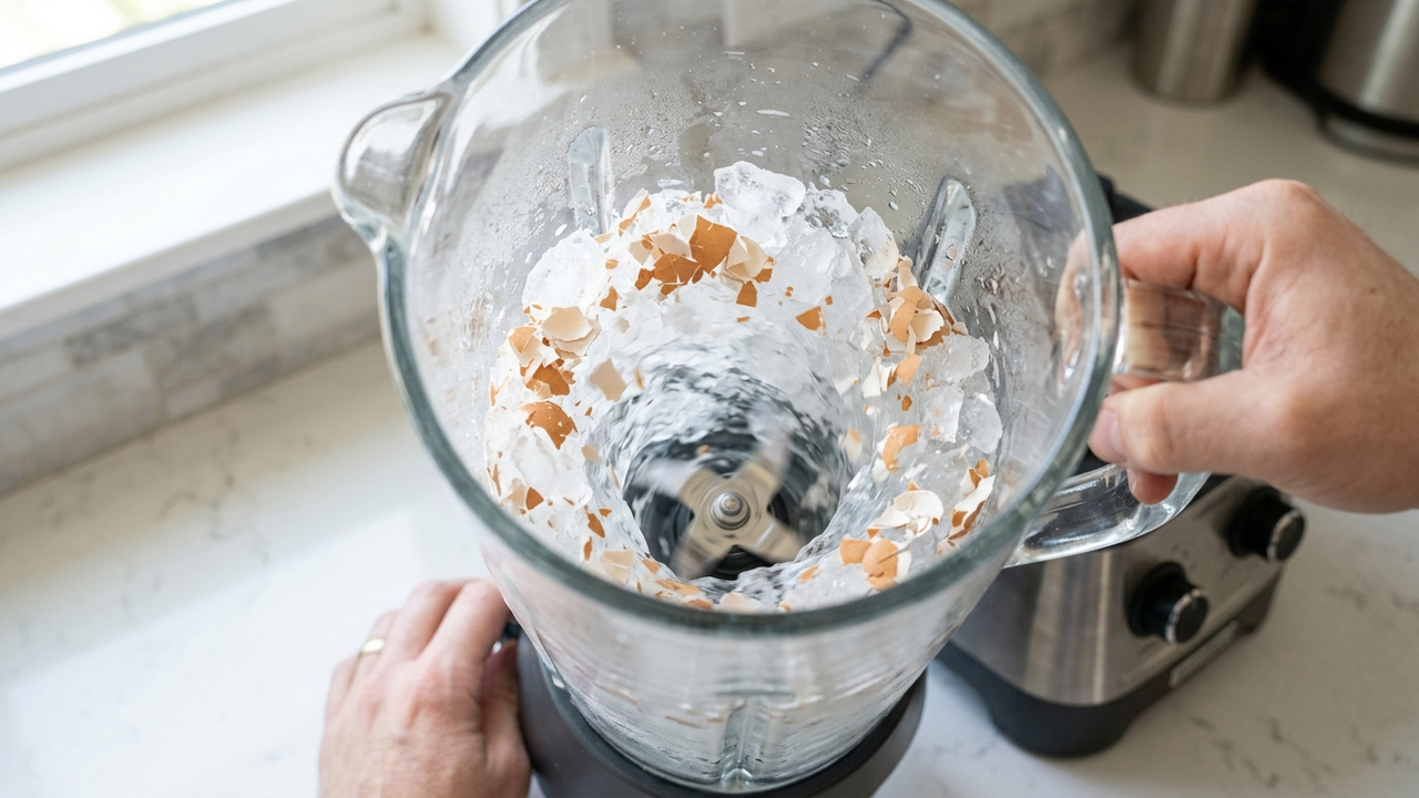 Mistura de cubos de gelo com casca de ovo: para que serve e por que funciona para afastar o corte cego e afiar as lâminas do liquidificador