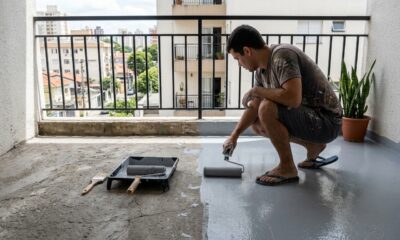Como pintar um piso de concreto e renovar uma garagem, quintal ou varanda sem mexer no revestimento