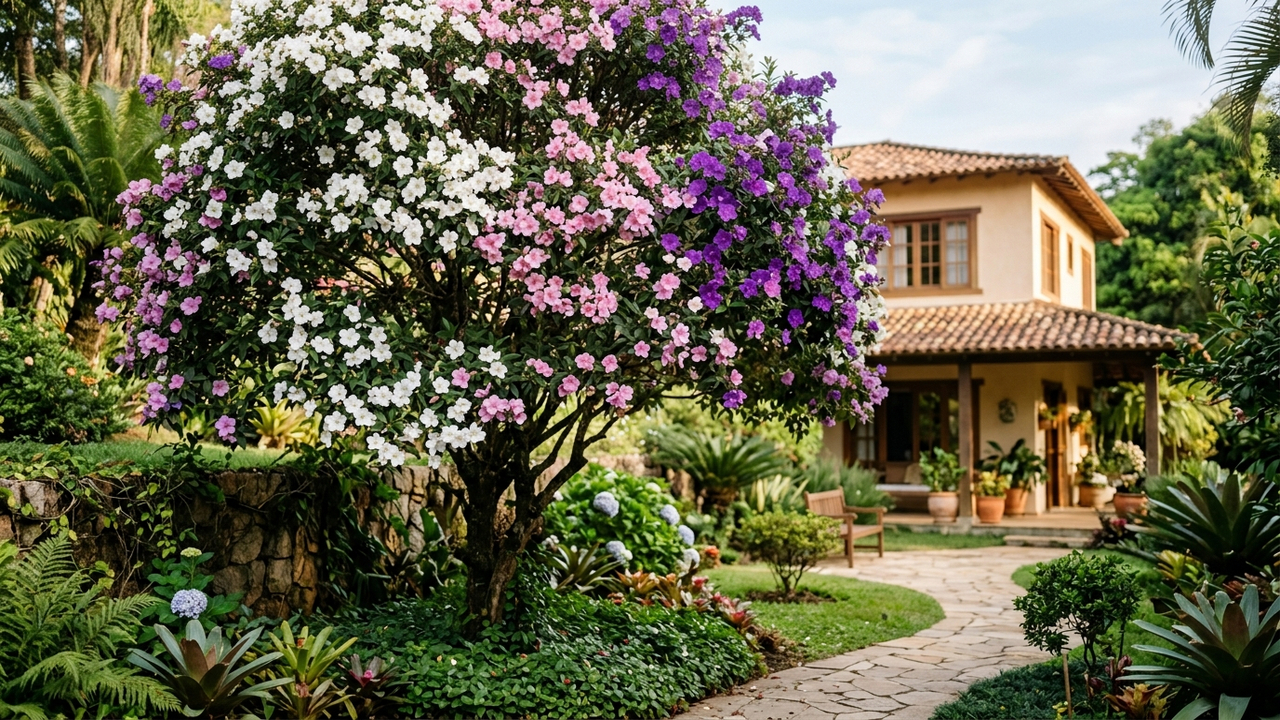 A árvore que tem cheiro de perfume francês e deixa o seu jardim irresistível: de porte médio, ela muda de cor ao longo do ano no pátio