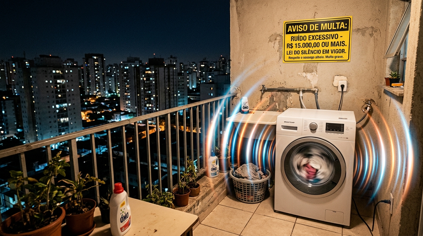 Coloquei uma máquina de lavar roupas na varanda do meu apartamento e não sabia dessa lei: me multaram em em mais de R$ 15 mil reais