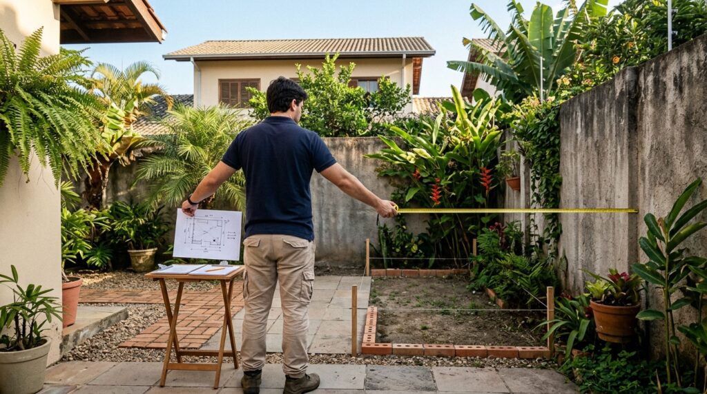 Morador gasta R$ 8 mil para construir uma churrasqueira encostada no muro do vizinho sem deixar um espaço e recebe notificação para demolir a obra inteira com base no Código Civil
