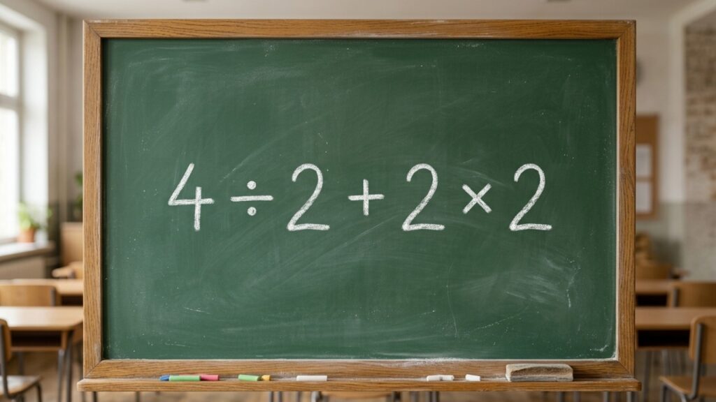 Você consegue resolver 4 ÷ 2 + 2 x 2 em quantos segundos sem contar nos dedos?