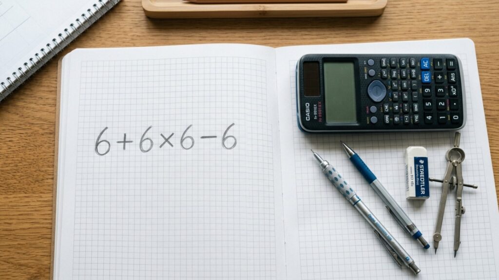 Você consegue resolver 6 + 6 × 6 - 6 de primeira e sem calculadora?