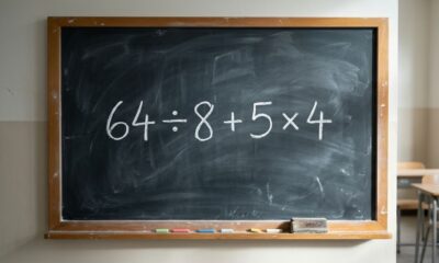A conta 64 ÷ 8 + 5 × 4 testa se você ainda lembra a regra da escola