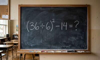 A conta (36 ÷ 6)² − 14 confunde até quem era bom em matemática. Você seria capaz de resolvê-la em 45 segundos?
