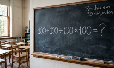 O cálculo 100 + 100 ÷ 100 × 100 parece fácil, mas poucos acertam de primeira