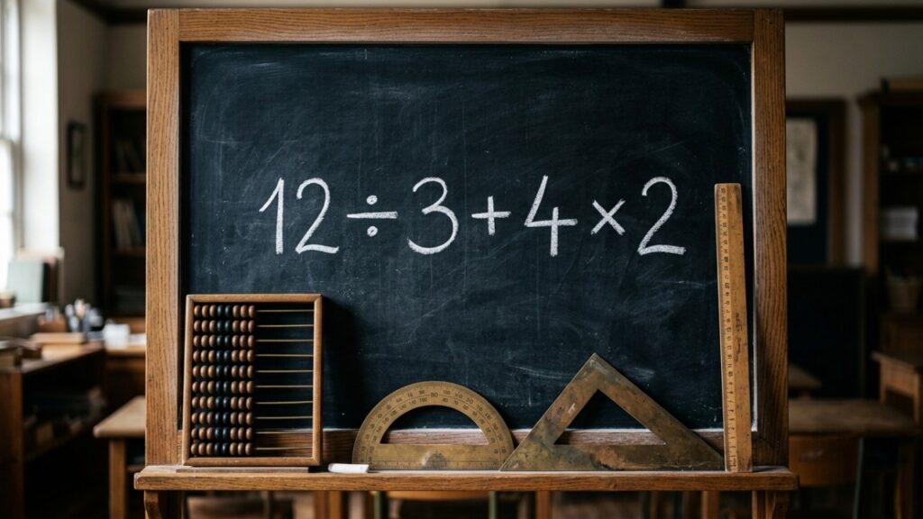 O cálculo 12 ÷ 3 + 4 × 2 parece básico, mas muita gente erra na resposta