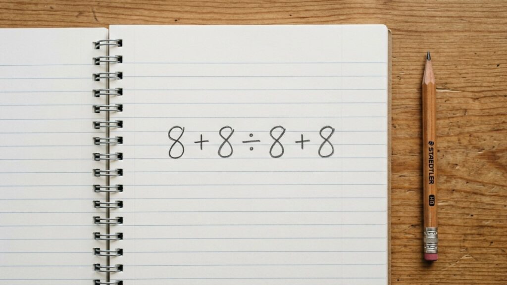 Você consegue resolver o desafio 8 + 8 ÷ 8 + 8 sem usar calculadora?