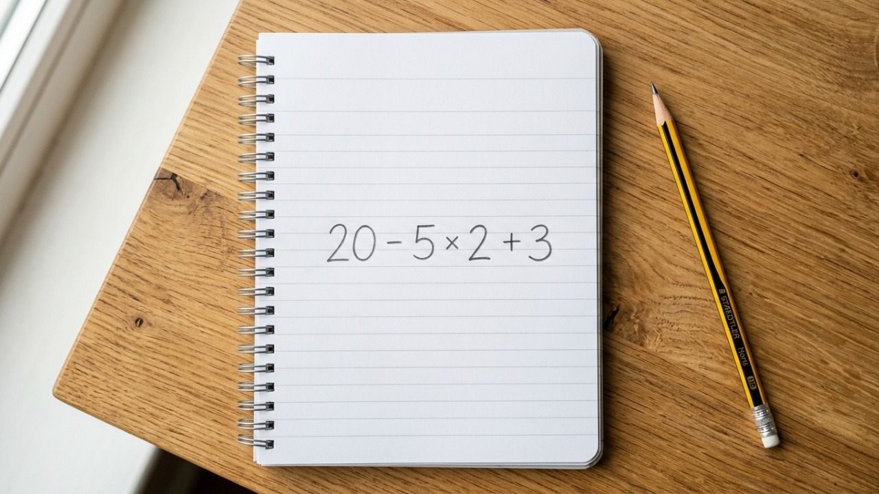 Resolva 20 - 5 × 2 + 3 sem calculadora e veja se você cai na pegadinha
