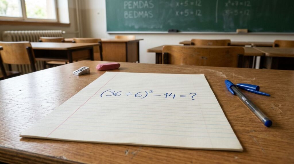 A conta (36 ÷ 6)² − 14 confunde até quem era bom em matemática. Você seria capaz de resolvê-la em 45 segundos?