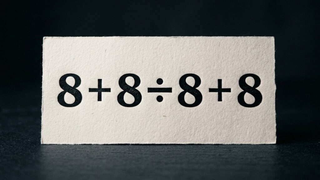 Você consegue resolver o desafio 8 + 8 ÷ 8 + 8 sem usar calculadora?