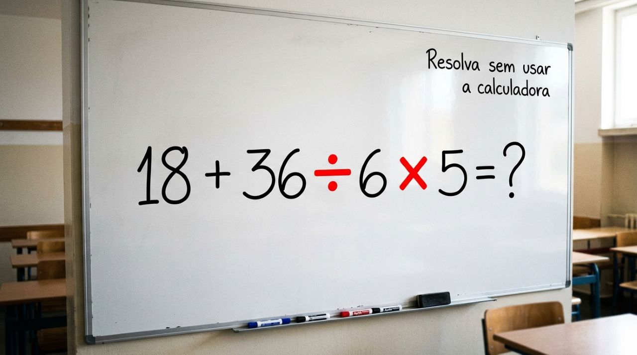 Apenas os mais atentos acertam 18 + 36 ÷ 6 × 5 sem usar calculadora