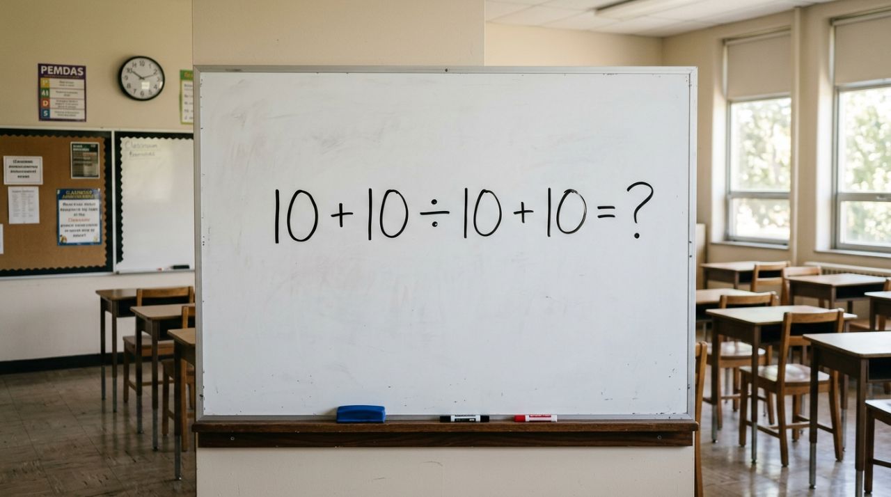 Você consegue resolver o desafio 10 + 10 ÷ 10 + 10 sem usar calculadora?