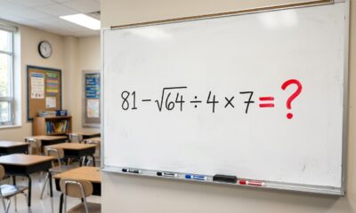 Você tem 30 segundos para resolver 81 − √64 ÷ 4 × 7 sem usar calculadora
