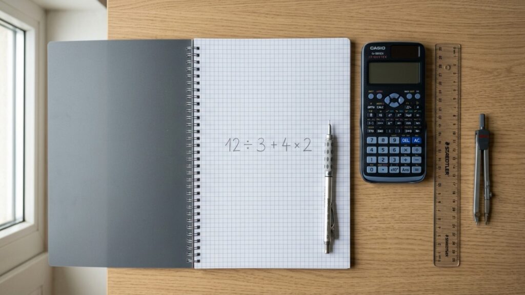 O cálculo 12 ÷ 3 + 4 × 2 parece básico, mas muita gente erra na resposta