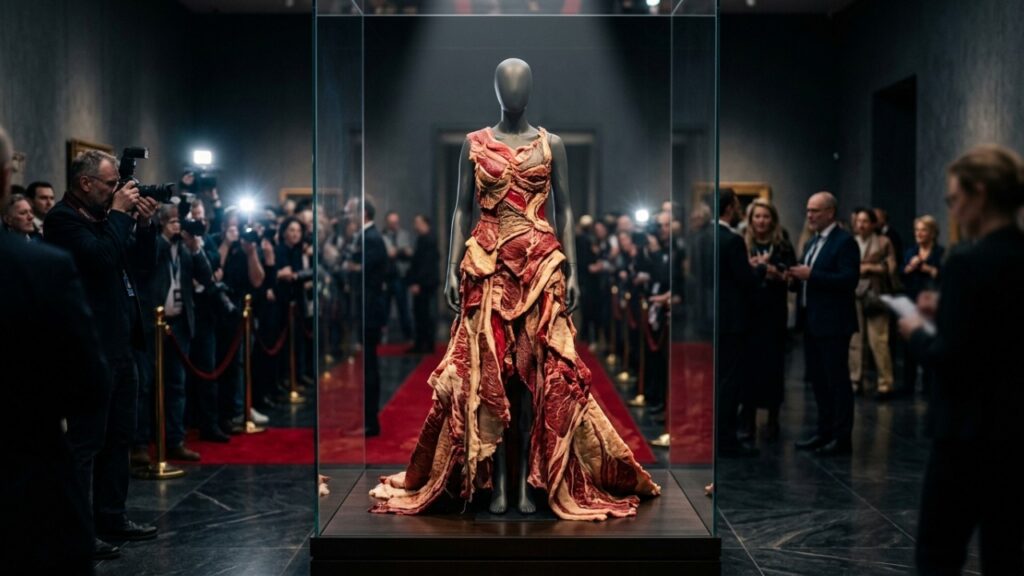 Lady Gaga sobre a polêmica do vestido de carne: “Se não lutamos pelo que pensamos e se não lutamos por nossos direitos, muito em breve vamos ter tantos direitos quanto a carne de nossos ossos.”
