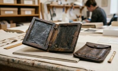 Arqueólogos encontram em uma latrina medieval um caderno de 700 anos ainda intacto e com inscrições em latim legíveis