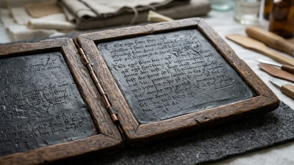 Arqueólogos encontram em uma latrina medieval um caderno de 700 anos ainda intacto e com inscrições em latim legíveis