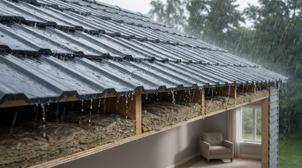 A solução para reduzir o barulho da chuva em coberturas metálicas