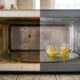Como limpar o micro-ondas aquecendo água com limão para soltar a gordura grudada