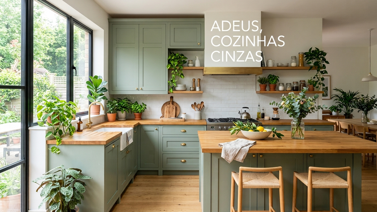 Adeus cozinhas cinzas: a cor tendência deste ano que traz sensação de frescor e bem-estar para dentro de casa