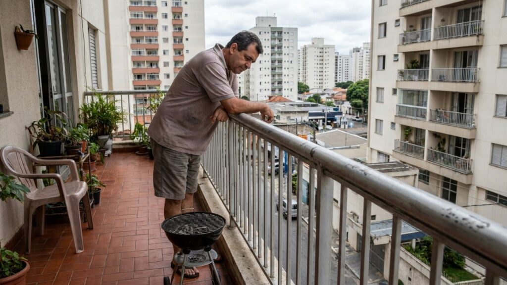 Morador coloca churrasqueira na varanda para aproveitar melhor o espaço, mas regra interna acaba iniciando revolta entre vizinhos
