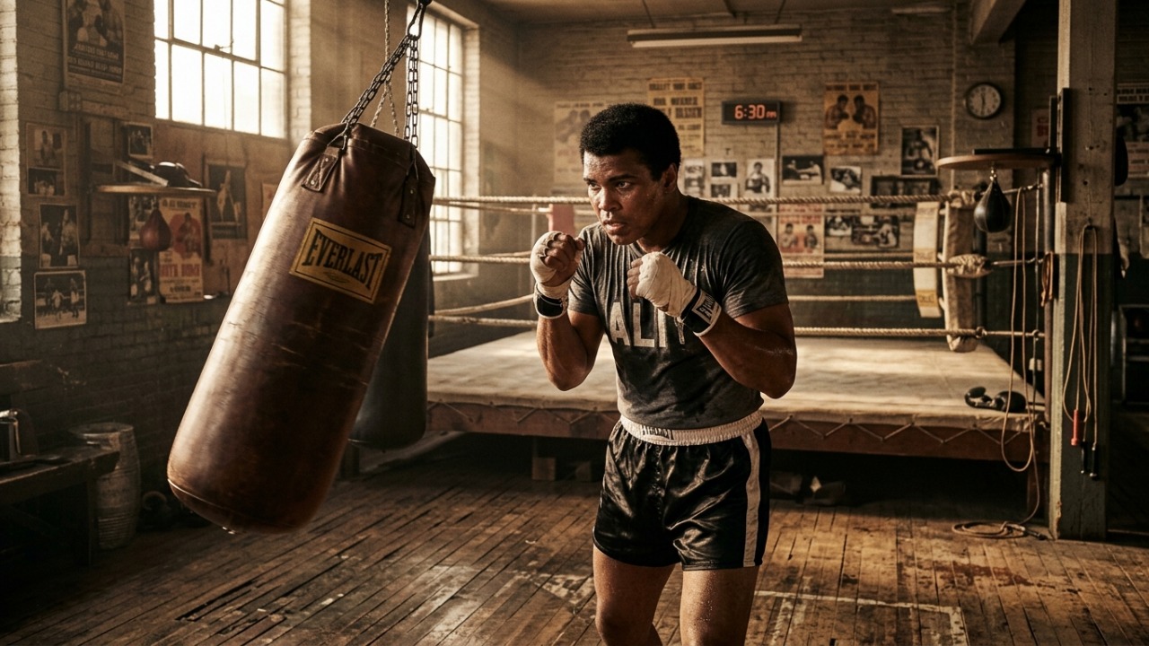Frase do dia de Muhammad Ali: “Sofra agora e viva o resto da vida como campeão.” Uma lição sobre aguentar a fase difícil sem abandonar o objetivo