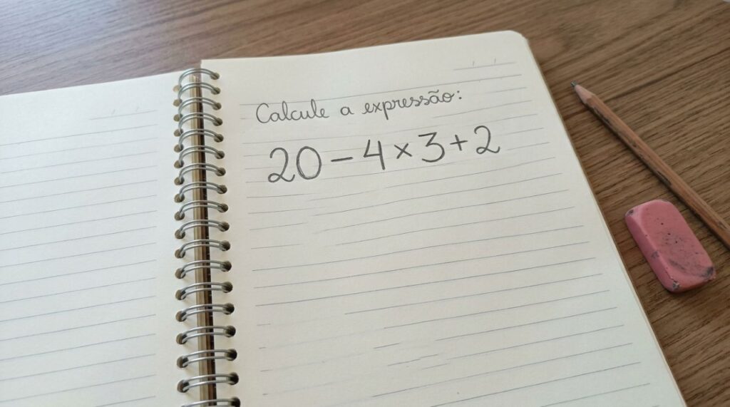 A conta 20 − 4 × 3 + 2 parece fácil, mas muita gente erra na resposta