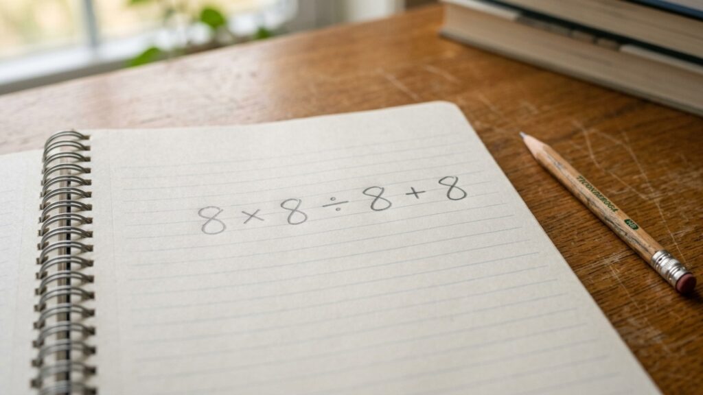 Parece uma conta de criança, mas a pressa muda todo o resultado: quanto é 8 × 8 ÷ 8 + 8?