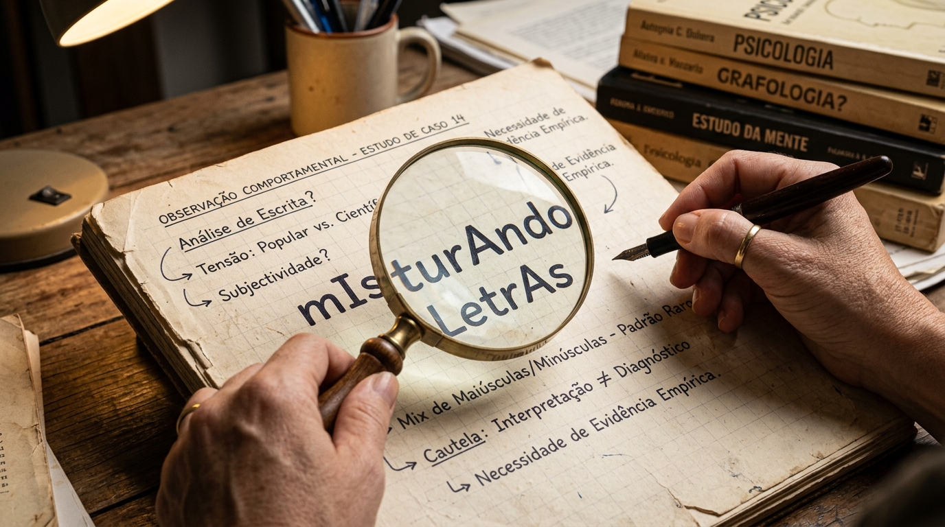 Segundo a psicologia, as pessoas que escrevem misturando as letras minúsculas e maiúsculas demonstram uma necessidade de diferenciação dos demais