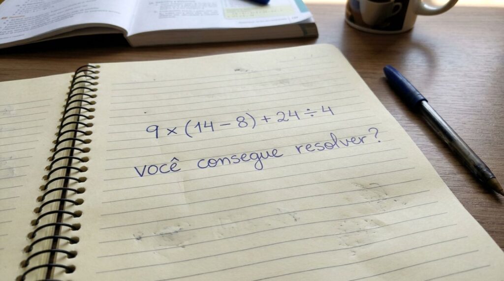 Você consegue resolver 9 × (14 − 8) + 24 ÷ 4 em menos de 30 segundos?