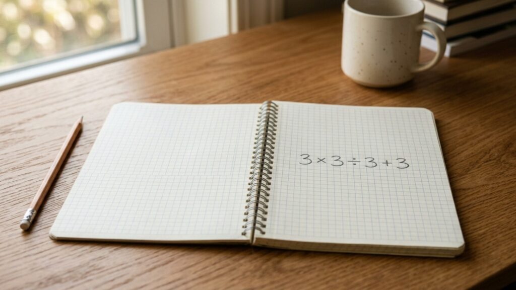 Somente quem presta atenção aos detalhes consegue resolver 3 x 3 ÷ 3 + 3 de primeira