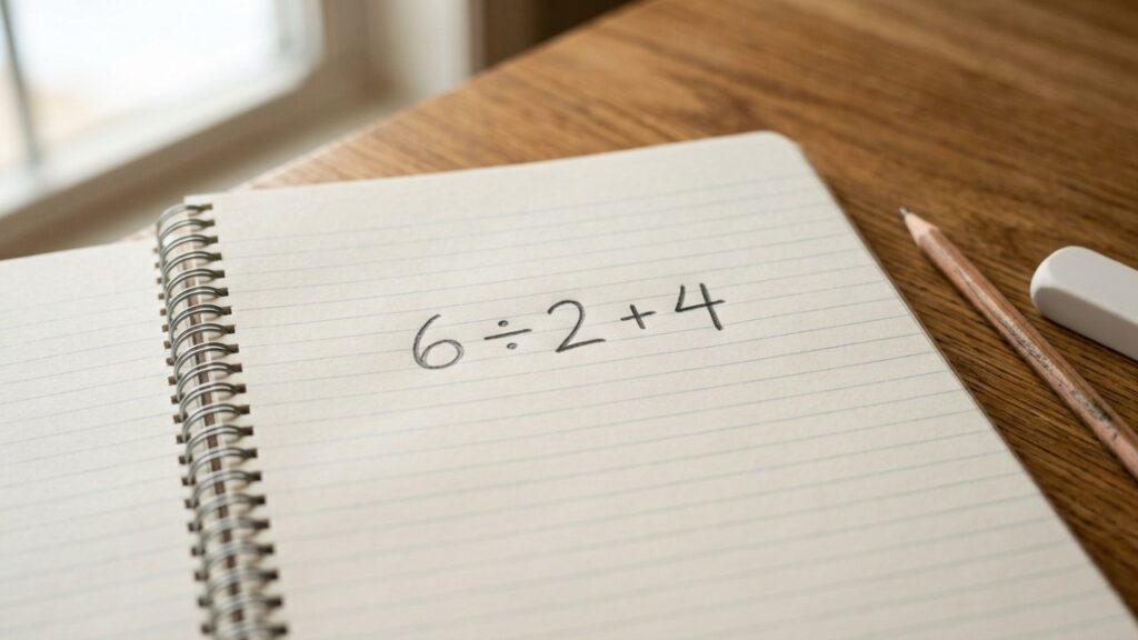 Você consegue resolver 6 ÷ 2 + 4 em menos de 10 segundos sem errar?