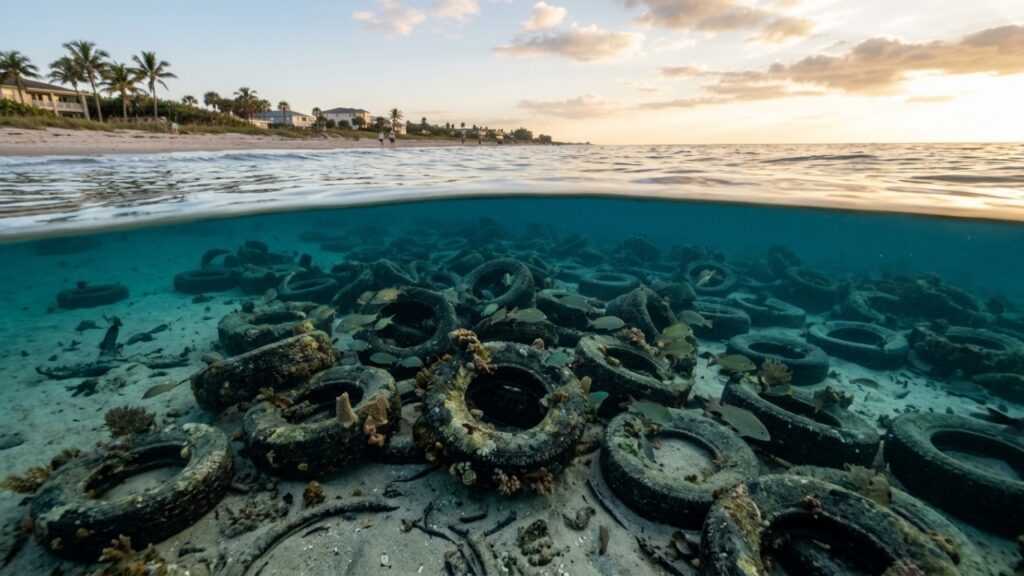 Dois milhões de pneus foram afundados para salvar o mar, mas 50 anos depois o projeto se transformou em uma das maiores catástrofes ecológicas