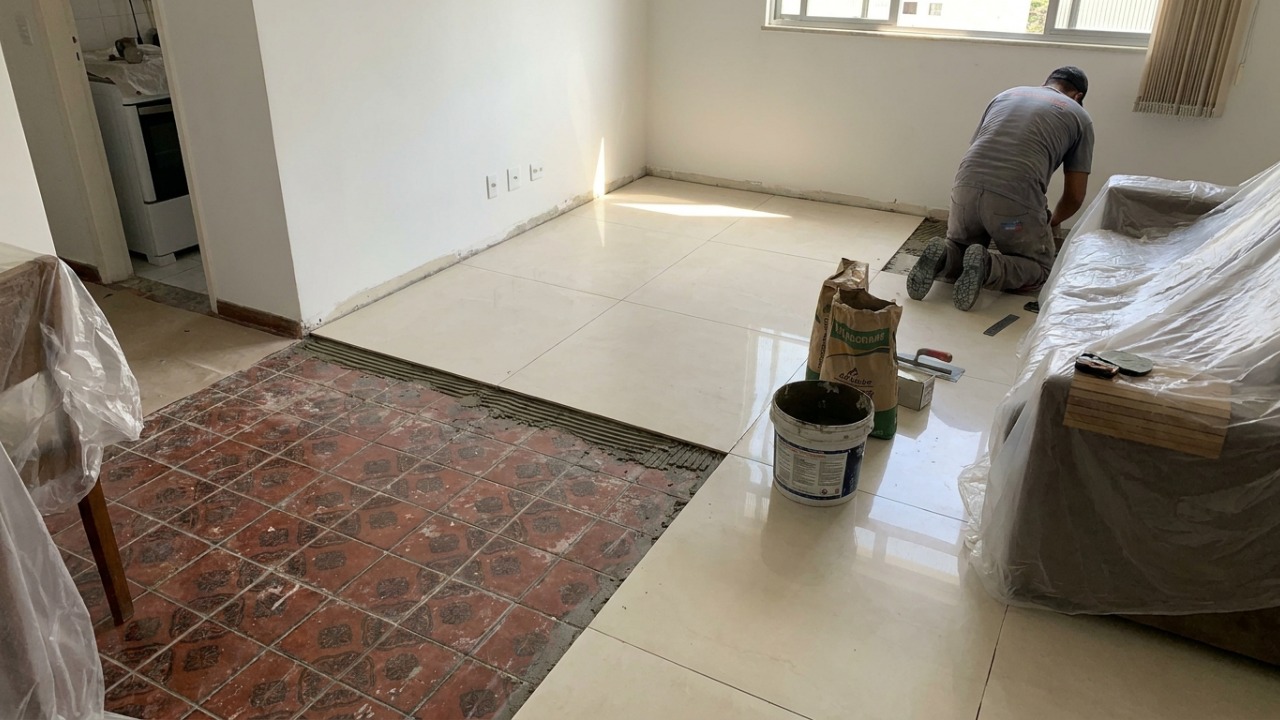 Como assentar piso sobre piso sem quebradeira e evitar erros que comprometem o resultado