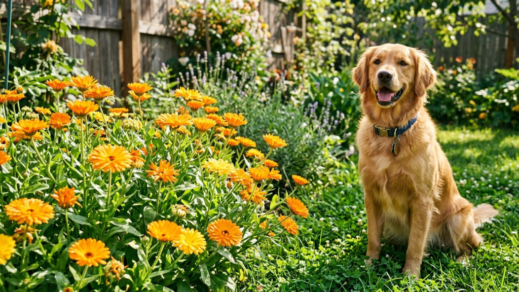 Essa flor rústica laranja exala um perfume protetor que afasta pulgas e carrapatos do quintal e protege todos os seus animais de estimação