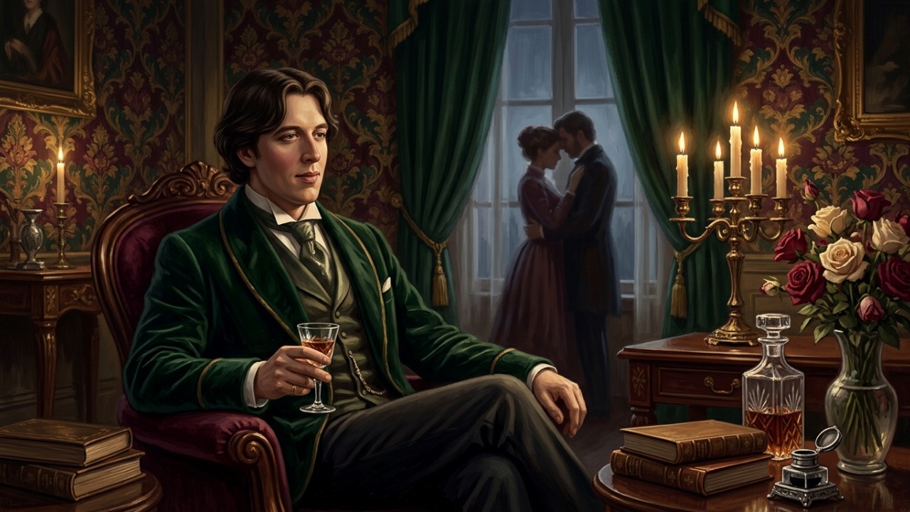 Frase de Oscar Wilde sobre o amor: “Um homem pode viver feliz com qualquer mulher desde que não a ame.” Uma reflexão irônica sobre paixão e convivência