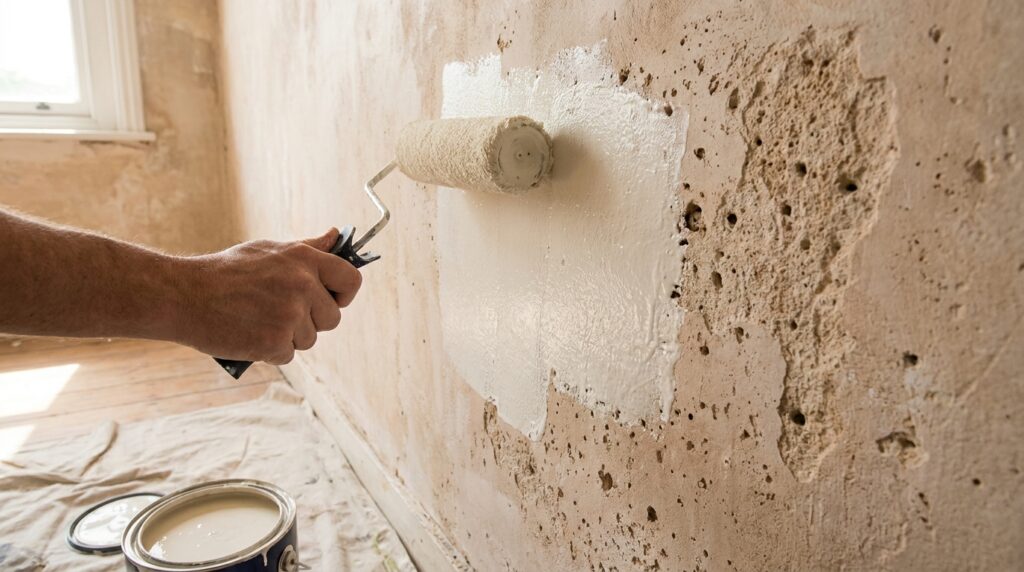 De 2 a 3 pintores recomendam usar este fundo preparador para aumentar a durabilidade da pintura