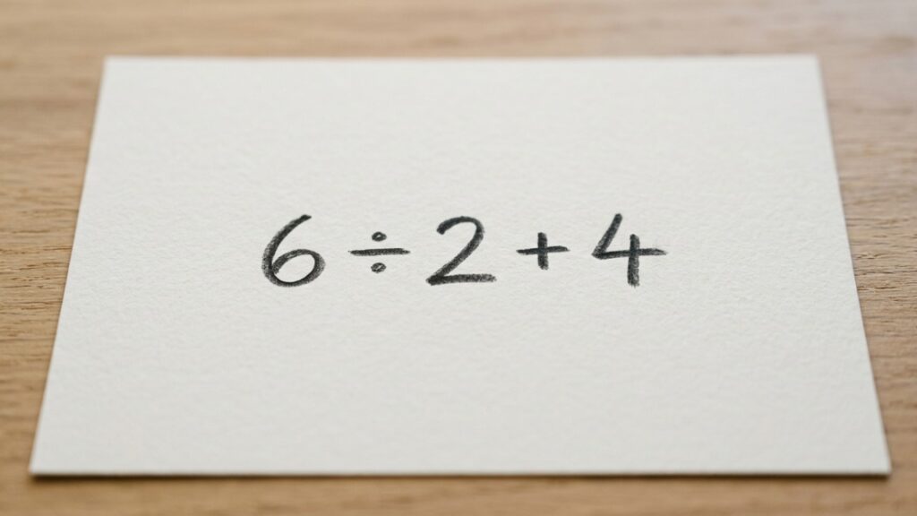 Você consegue resolver 6 ÷ 2 + 4 em menos de 10 segundos sem errar?