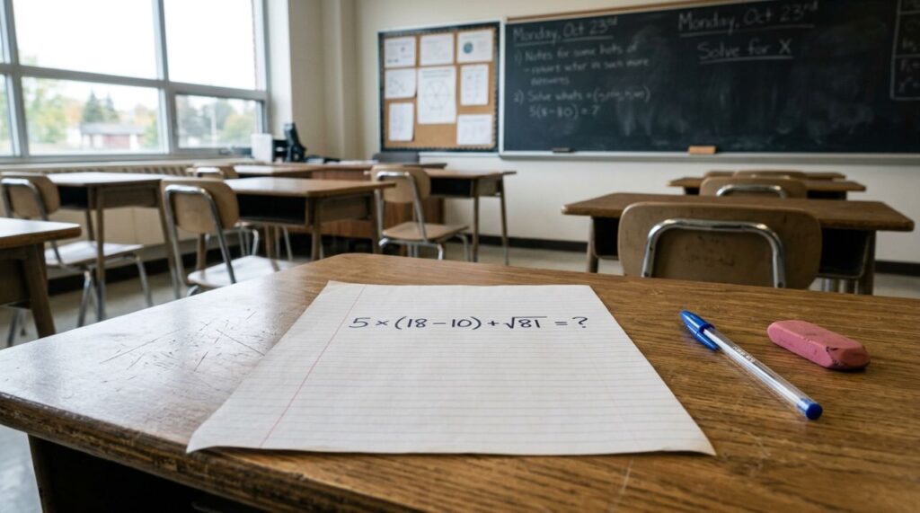 Apenas os mais atentos acertam 5 × (18 − 10) + √81 sem usar a calculadora em menos de 30 segundos