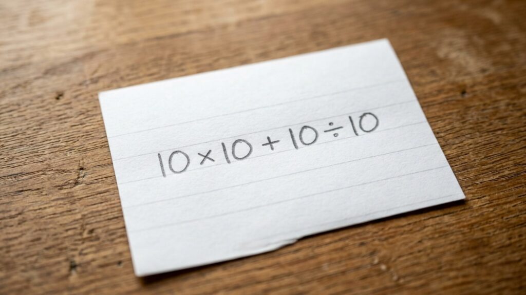 Em quantos segundos você consegue resolver 10 × 10 + 10 ÷ 10 sem usar calculadora?