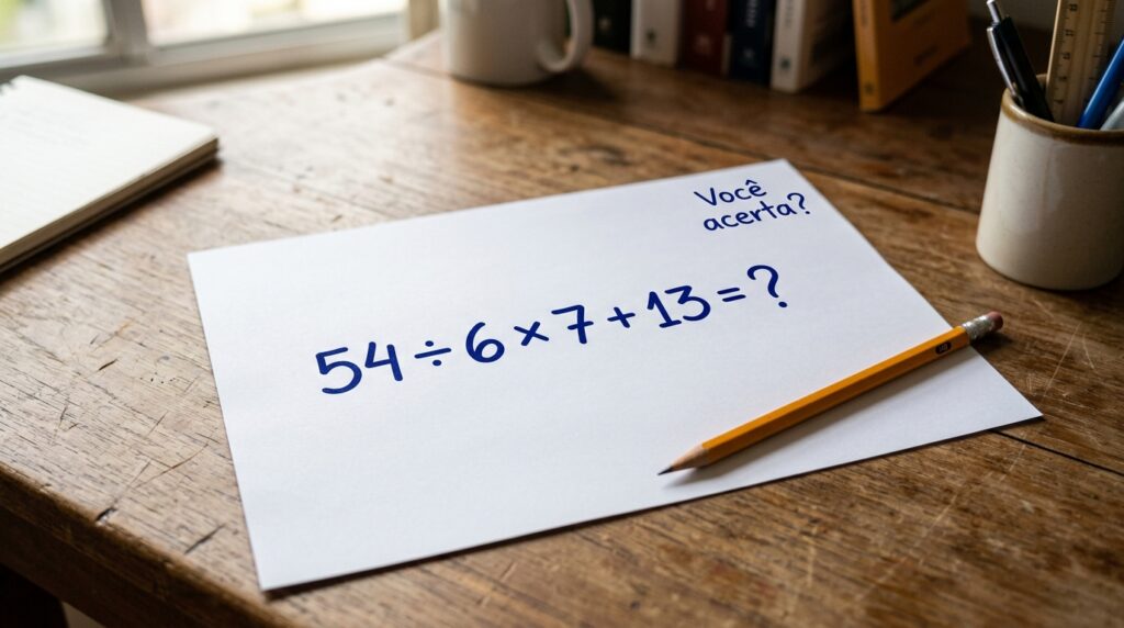 Resolva 54 ÷ 6 × 7 + 13 e prove que sua memória matemática está afiada
