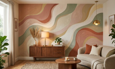 Adeus parede geométrica: a nova tendência de pintura orgânica e fluida que está dominando as decorações de casas elegantes