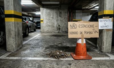 Mulher estranha vaga de estacionamento bloqueada com placas até descobrir o motivo