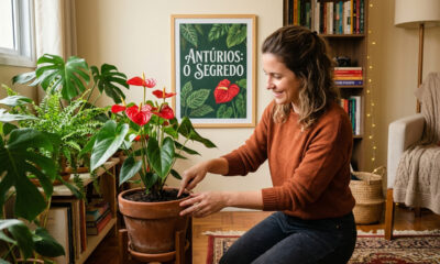 Antúrios e o segredo de rega e luz indireta para manter aquelas flores vermelhas brilhantes o ano todo