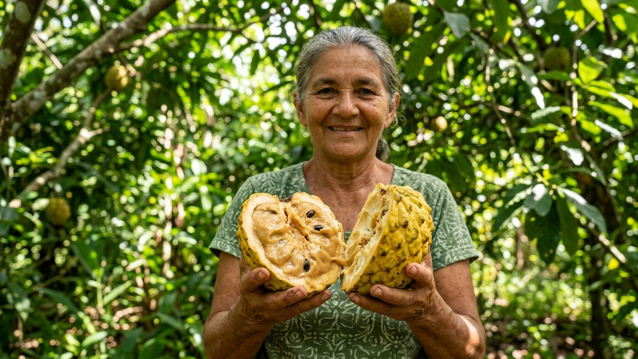 Adeus graviola tradicional: essa fruta de cor amarela e casca escamosa possui uma polpa suculenta com gosto doce de leite condensado e banana