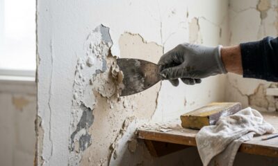 Como consertar uma parede estufada e descascada, eliminar a umidade e evitar que a pintura volte a soltar