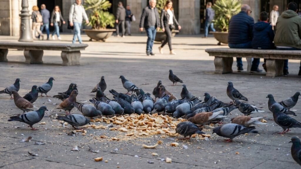Aposentado leva comida para os pombos da praça diariamente até ser abordado pela fiscalização e descobrir que poderia receber multa