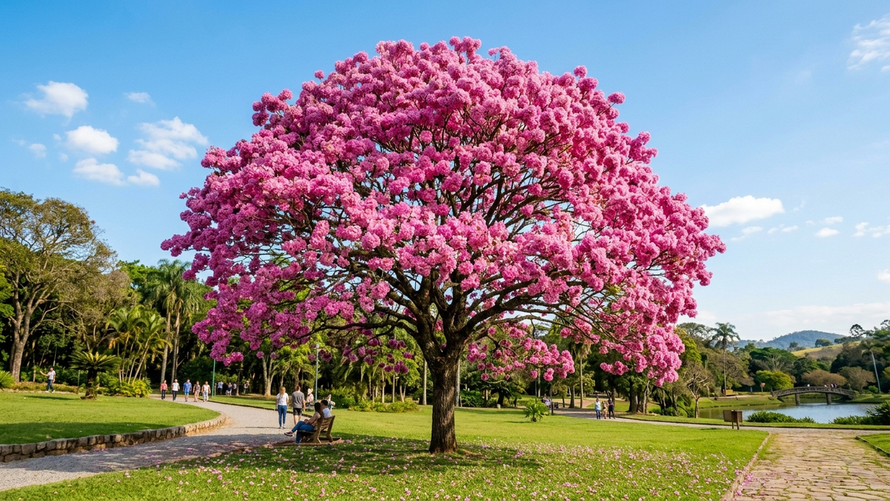 Esqueça a cerejeira japonesa: essa árvore rosa nativa floresce no inverno e ama o clima tropical do Brasil sem exigir manutenção constante