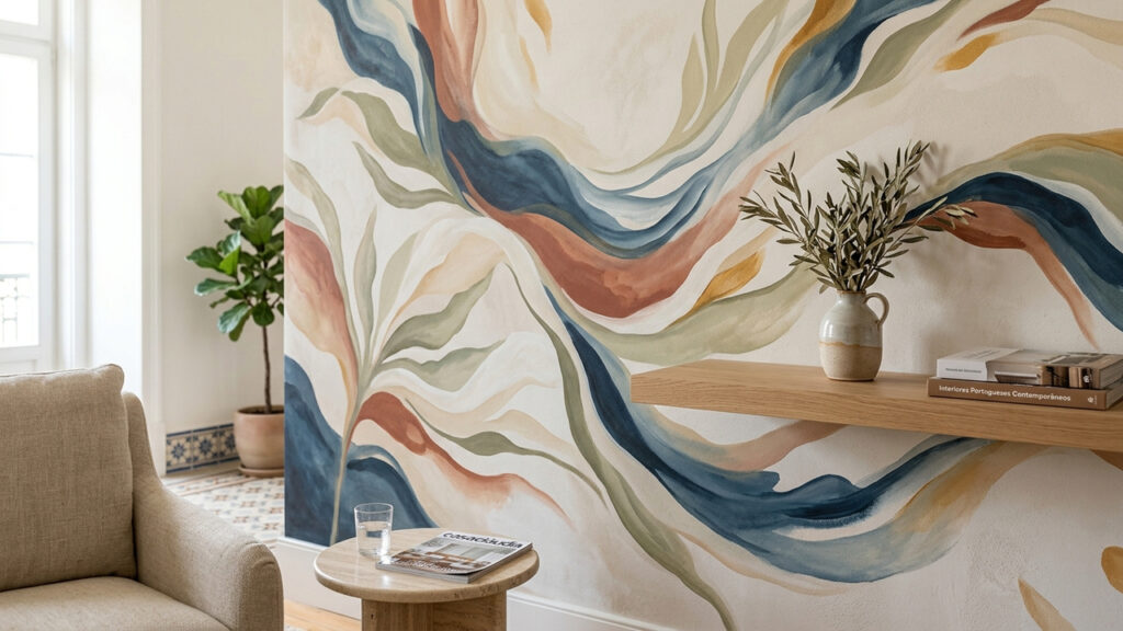 Adeus parede geométrica: a nova tendência de pintura orgânica e fluida que está dominando as decorações de casas elegantes